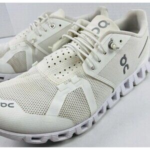 On Cloud 5 Running Shoes Women's 8 All White Mesh Slip On Sneakers 19.0005 Good
